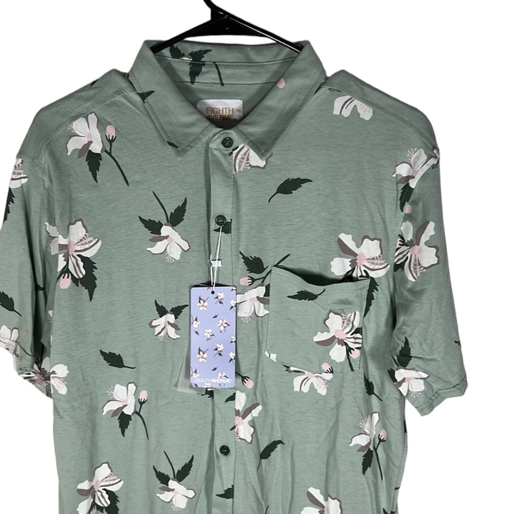 Eighth Avenue Floral Causal Button Down Cotton Shirt Men’s Size M